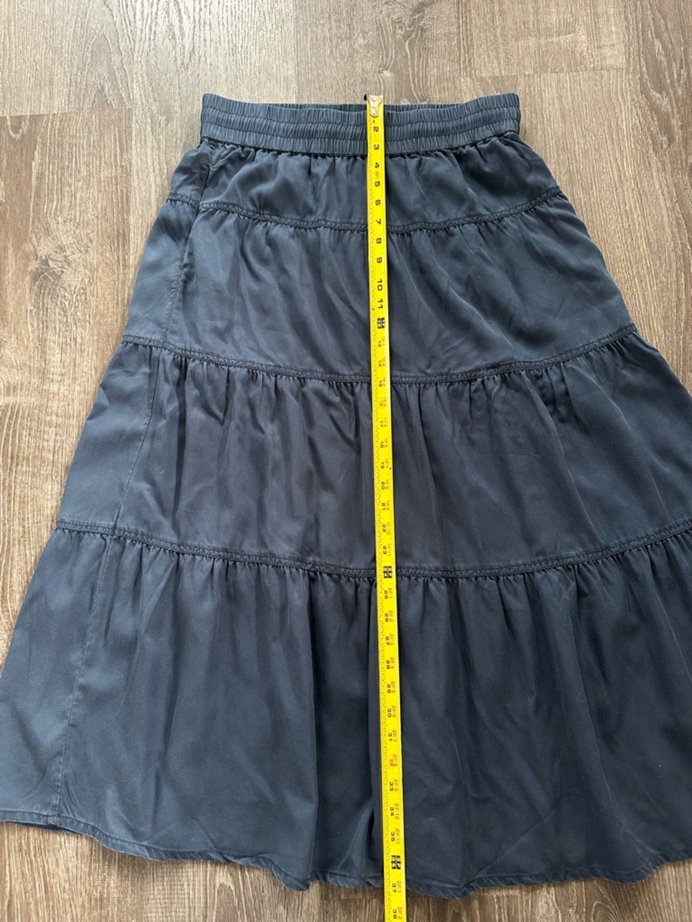 NWT Quince Tencel Tiered Maxi Skirt in Midnight Blue - Picture 8 of 12